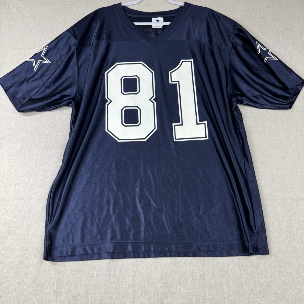 Cowboys Authentic Apparel Men's Blue #81 Terrell Owens V-Neck Jersey Size XL